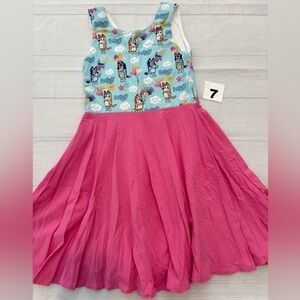 Malia and Kai Bluey Kids Casual Dress - Blue and Pink